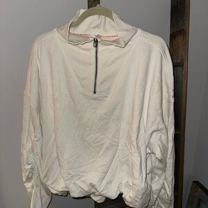 Free people movement Cream Quarter-Zip Pullover